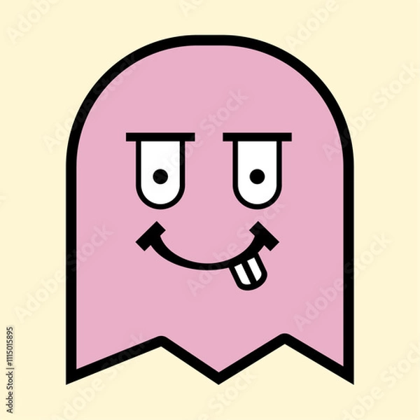 Fototapeta Playful Pink Ghost Character Design for Kids and Digital Art Projects