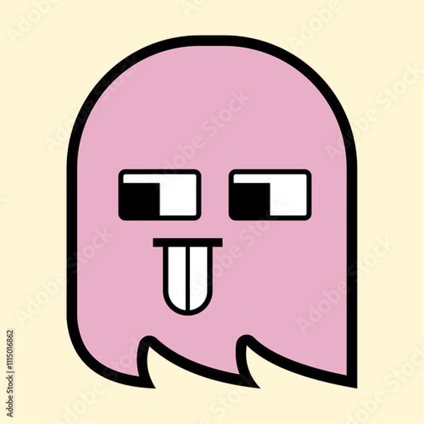 Fototapeta Playful Pink Ghost Character Design for Kids and Digital Art Projects