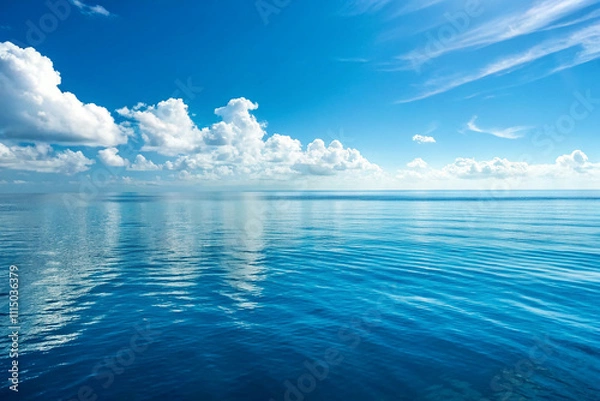 Obraz Beautiful calm ripples on deep blue ocean. Beautiful, calm ripples on deep blue ocean on a bright sunny day