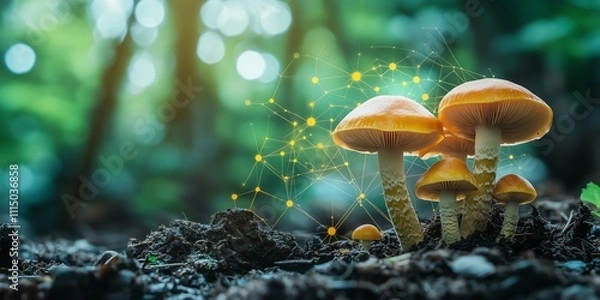 Fototapeta Fungi Are Decomposers in Ecosystems, Breaking Down Organic Matter and Recycling Nutrients in the Soil
