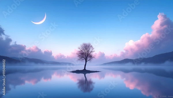 Obraz sunset over the lake