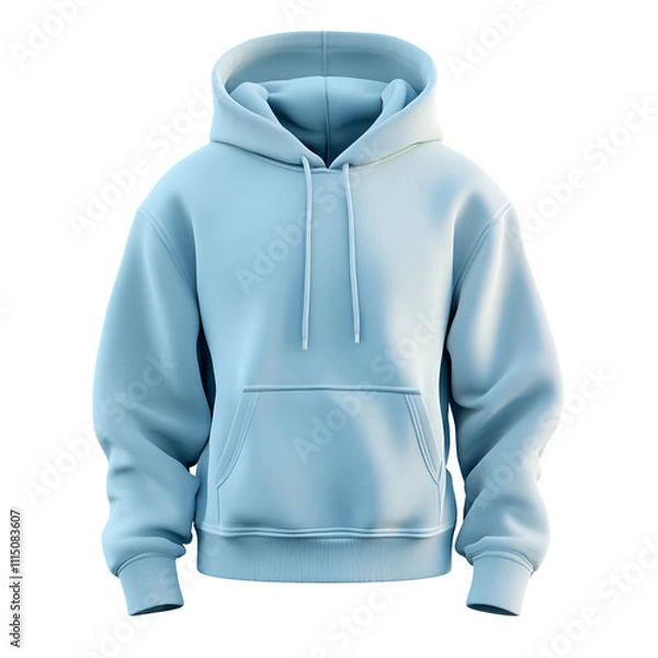 Obraz Blank light blue hoodie mockup for print