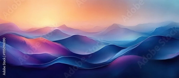 Fototapeta Flowing Abstract Landscape in Pastel Colors