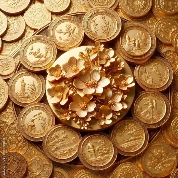 Fototapeta Harmonious Prosperity: Balancing Wealth and Nature