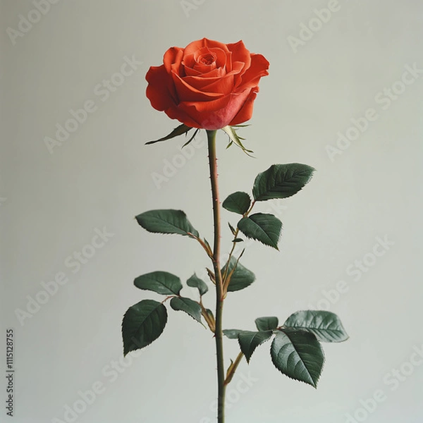 Obraz red rose on a white background