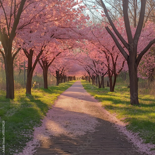 Obraz a spring day when cherry blossoms fly