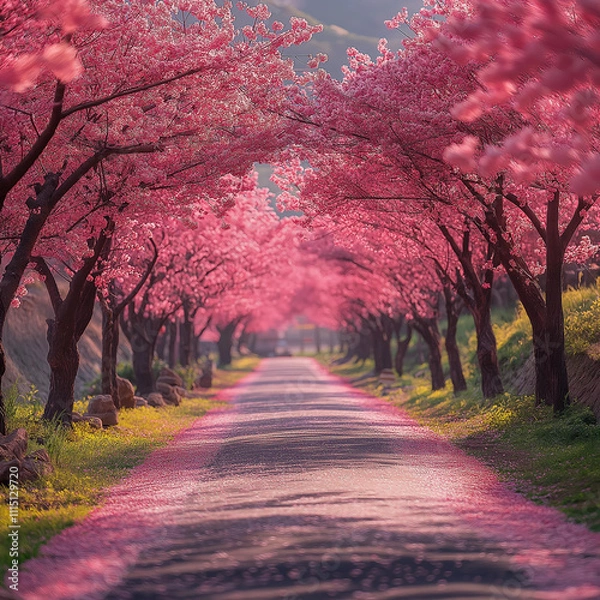 Obraz a spring day when cherry blossoms fly