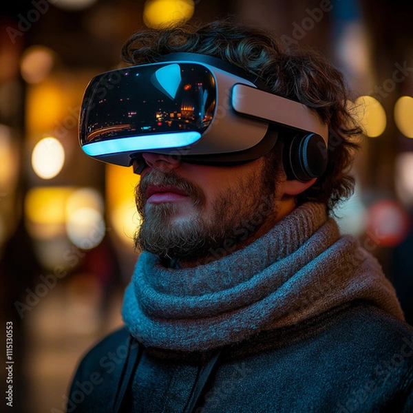 Obraz A man with a VR headset
