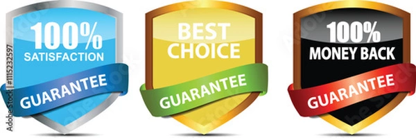 Fototapeta Set of 100% customer satisfaction guaranteed
