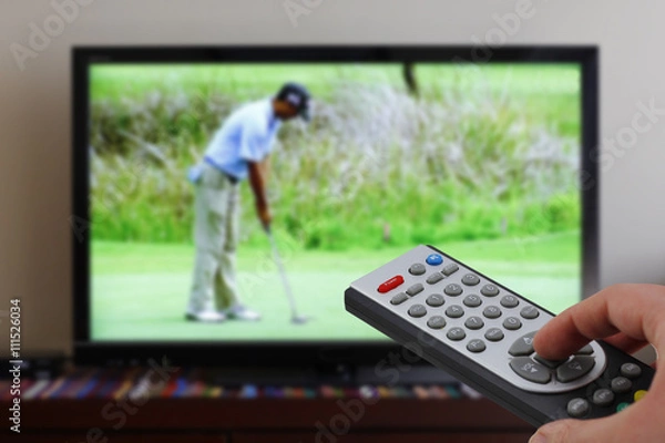 Obraz Zapping tv during golf