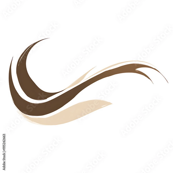 Fototapeta Abstract brown and beige flowing design element.