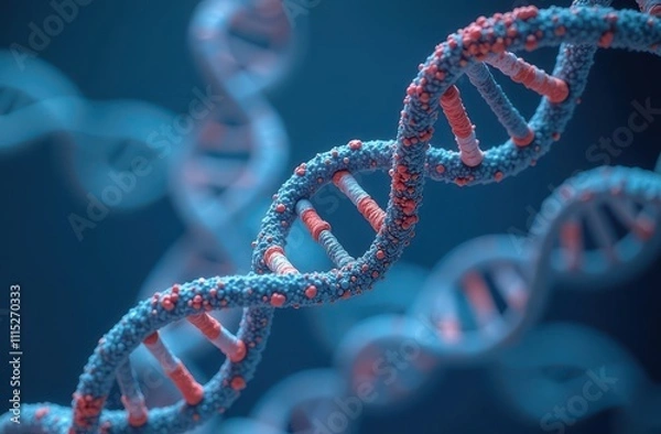 Obraz Molecule model, DNA spiral structure, Genetic research
