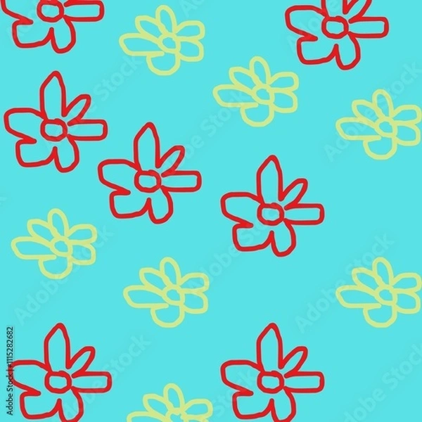 Fototapeta seamless pattern with flowers
