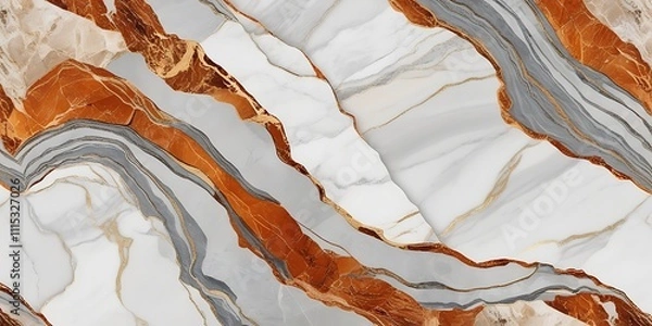 Obraz Marble stone abstract background, orange, white and gray combination random pattern natural waves of solid stone surface