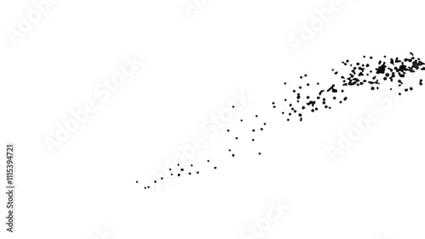 Fototapeta Black dot spray swirl on white background for artistic design and creative decoration