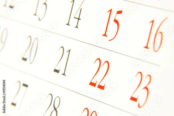 Obraz Calendar closeup photo