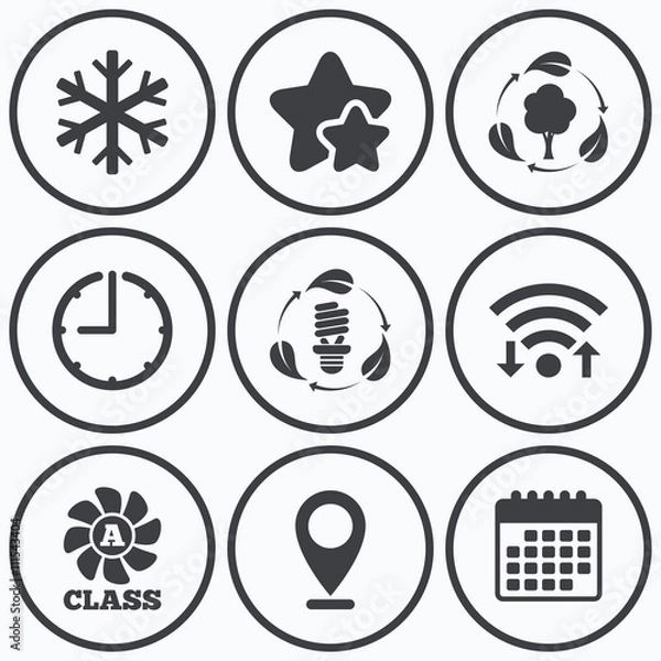 Fototapeta Fresh air icon. Forest tree with leaves.