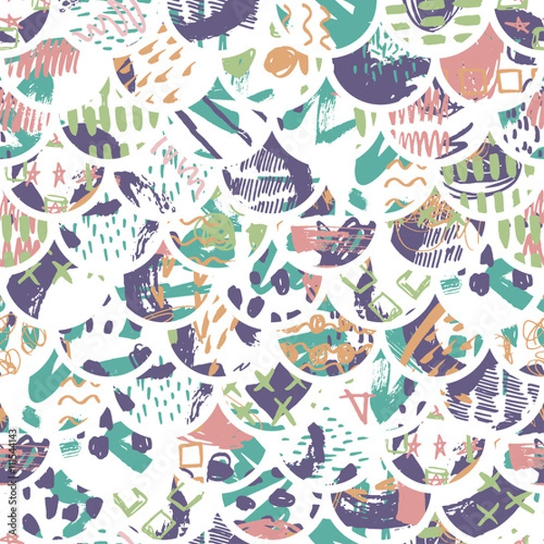 Fototapeta Seamless colorful pattern, squama.