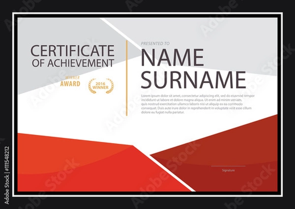 Fototapeta certificate template,diploma layout,A4 size ,vector