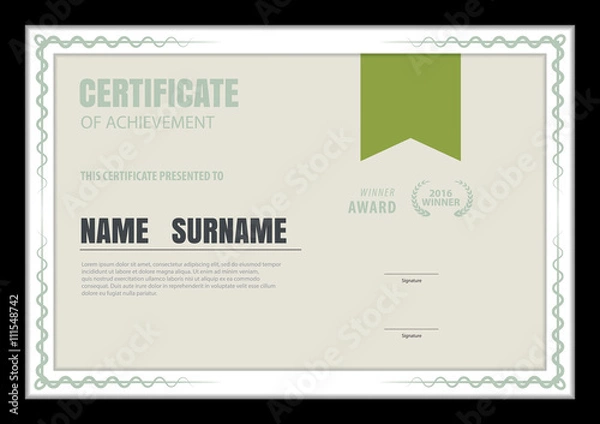 Fototapeta certificate template,abstract diploma layout,A4 size ,vector