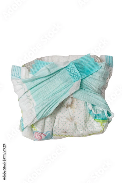 Obraz dirty diaper  isolated on the white background