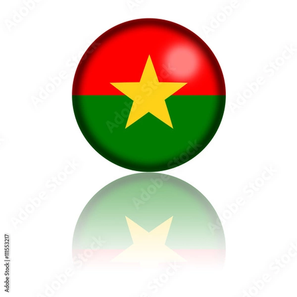 Obraz Burkina Faso Flag Sphere 3D Rendering