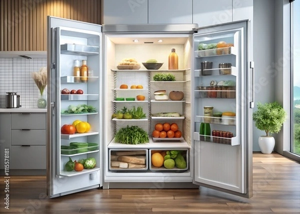 Obraz fridge with vegetables