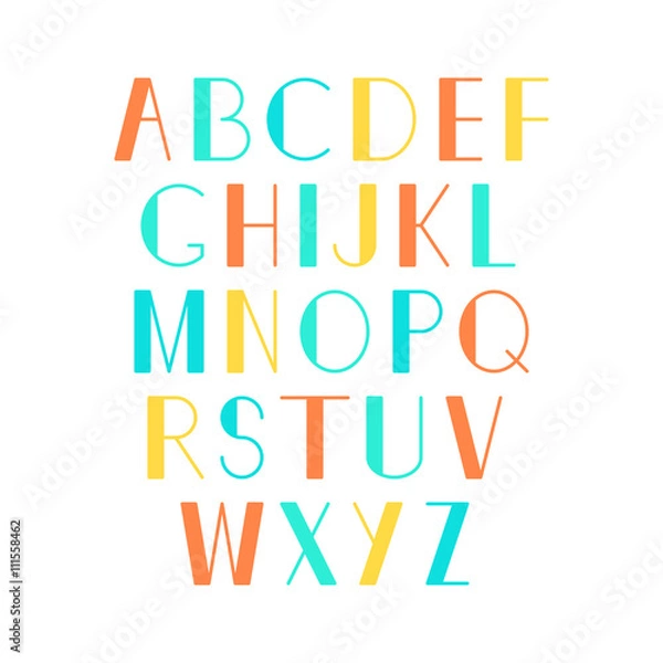Fototapeta Geometric alphabet. Vector.