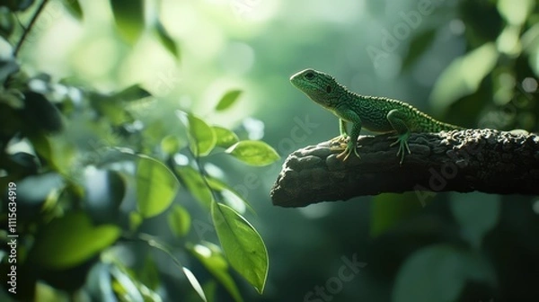 Obraz The Lizard on Branch
