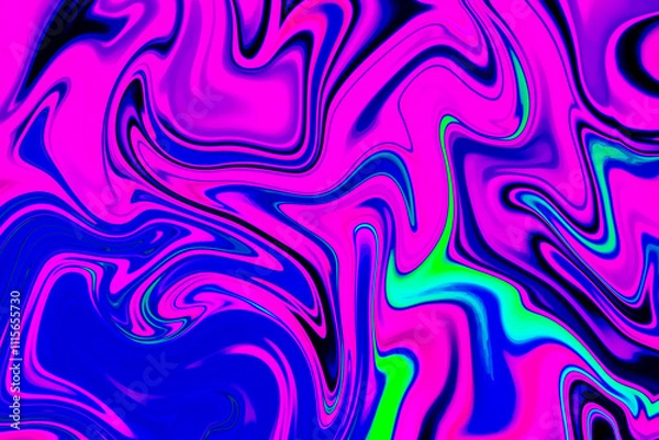 Fototapeta Abstract background of blue and pink
 color from twirling waves. Background for design. Marble ink colorful. Can be used for background or wallpaper. Good for design or logo background or backdrop.