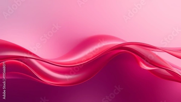 Fototapeta Liquid neon pink wave modern trendy holographic background. Fluid color texture abstract backdrop. Created with Generative AI