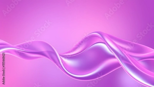 Fototapeta 3D Abstract Pink Wave Gradient Background, Curve Motion Concept. Generative AI, abstract pink background
