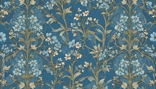 Fototapeta Clear Plain Shiny Warm Soft Vintage Bokeh Cloudy Wave Like Geometric Blue Background or Texture