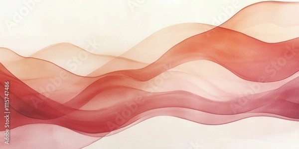 Fototapeta layered translucent watercolor layers in gradient red and beige organic flowing shapes with calming minimalist vibe