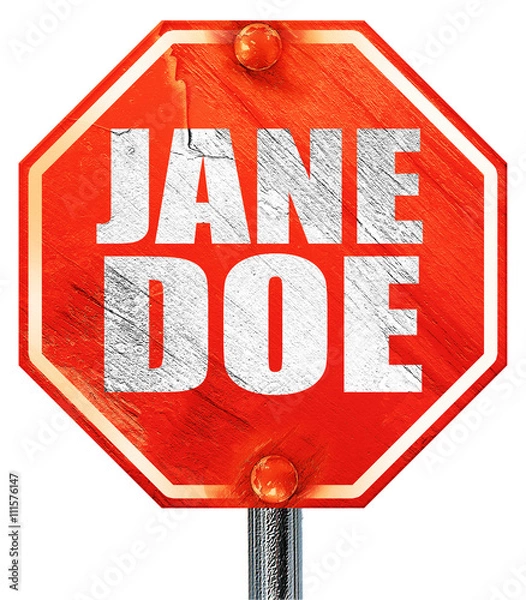 Obraz jane doe, 3D rendering, a red stop sign