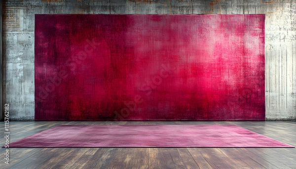 Obraz Crimson textured rug in a minimalist interior.