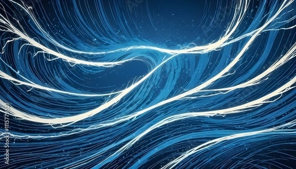 Fototapeta Clear Plain Shiny Warm Soft Vintage Bokeh Cloudy Wave Like Geometric Blue Background or Texture