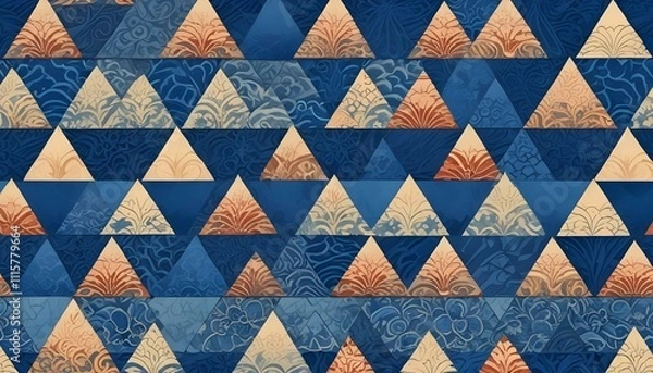 Fototapeta Clear Plain Shiny Warm Soft Vintage Bokeh Cloudy Wave Like Geometric Blue Background or Texture