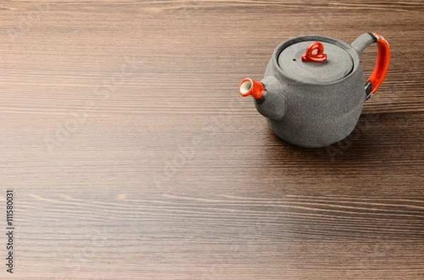 Obraz 急須_木目_テーブル teapot_table