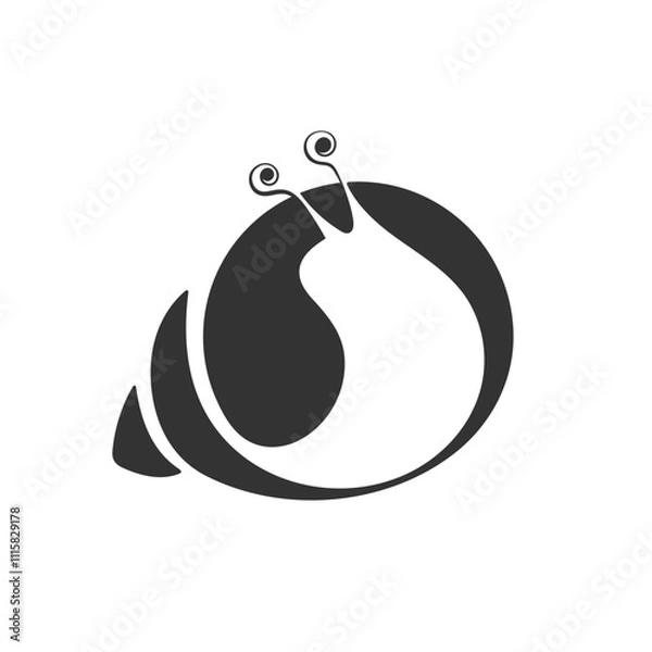 Obraz Snail logo. Isolated stylized snail on white background.