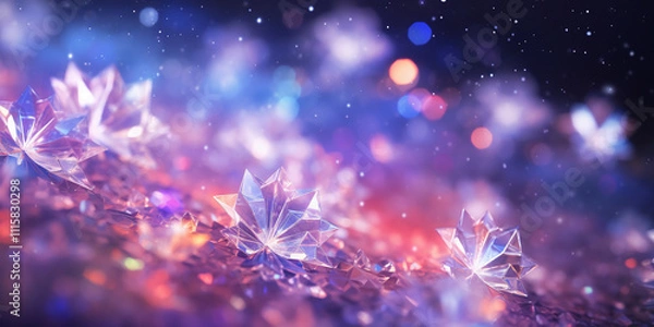 Fototapeta 冬の夜の光に輝くイルミネーション　Generative AI