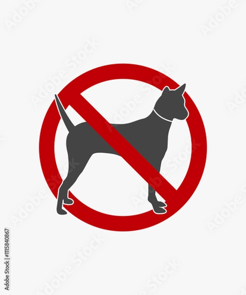 Fototapeta Forbid dog pooping dung pictogram. No dog loo, dog pooping. Ban animal poop black silhouette icon. Prohibited pet defecate red stop symbol. No allowed park zone animal excrement sign. Clean area.