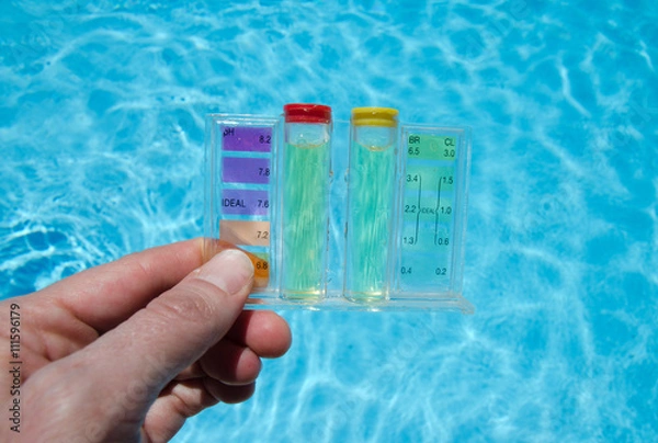 Fototapeta Swimming pool testing kit