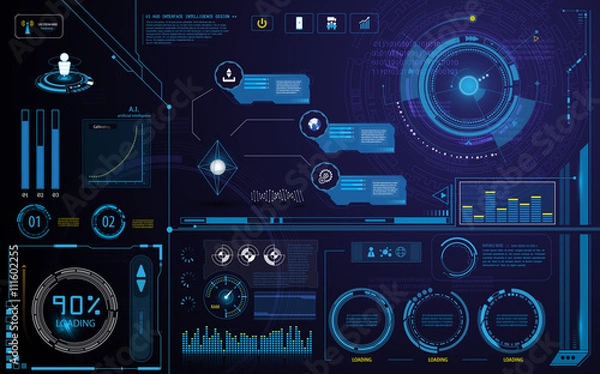 Obraz hud technology innovation screen interface template and element design background