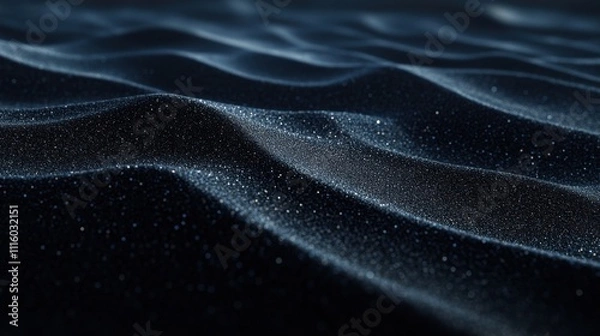 Fototapeta Abstract black sand wave. Generative AI