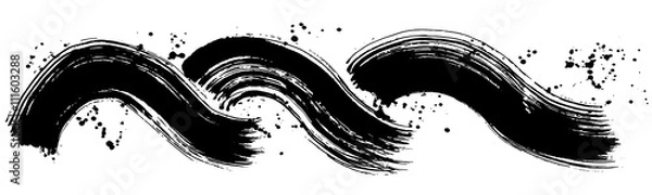 Obraz 和波　波しぶき　書道