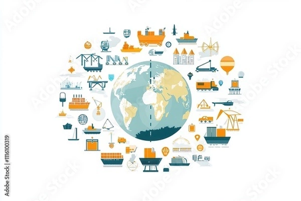 Obraz Global Shipping Logistics and Transportation Concepts