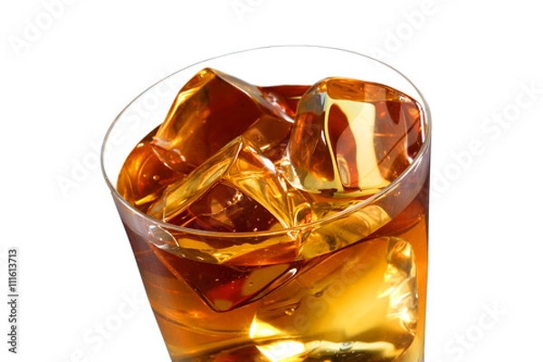 Obraz A glass of ice tea isolated on white background