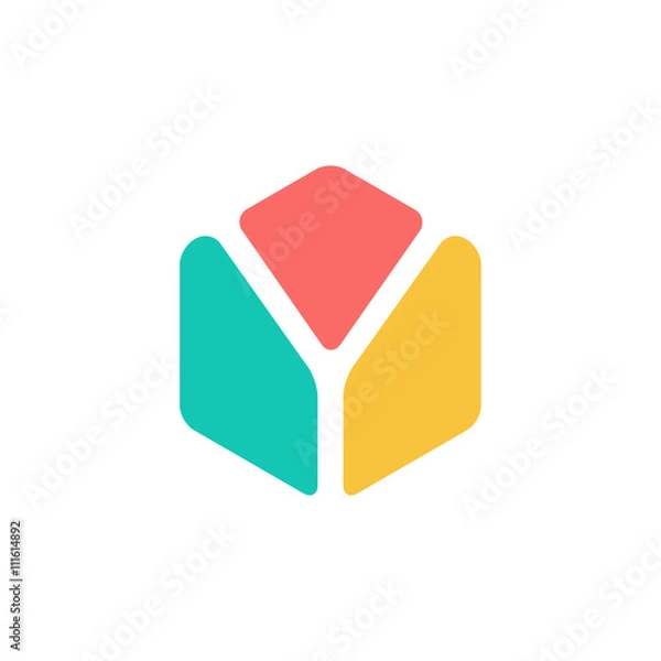 Fototapeta Abstract Letter Y Hexagon Symbol. Colorful creative Word Art. Universal vector icon.