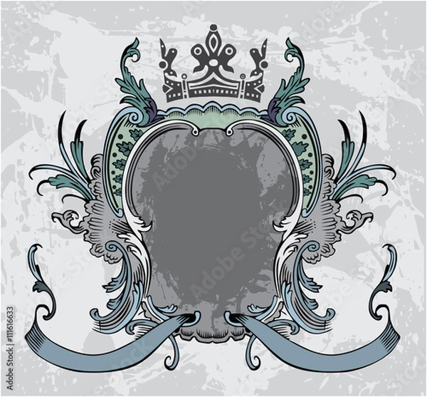 Fototapeta Decorative frame with crown